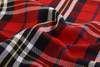 Red&navy checked herringbone TR stretch fabric for women's blazer and pants HLTR19120