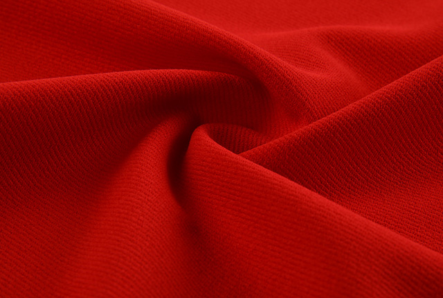 Red twill knitting fabric for women's top HLKO19031